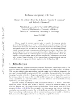 Isotonic subgroup selection