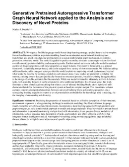 Generative Pretrained Autoregressive Transformer Graph Neural Network
  applied to the Analysis and Discovery of Novel Proteins