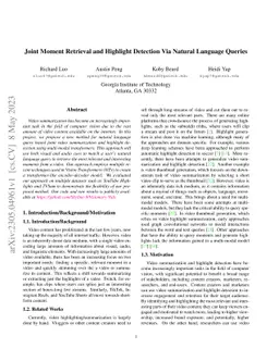 Joint Moment Retrieval and Highlight Detection Via Natural Language
  Queries