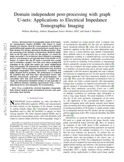 Domain independent post-processing with graph U-nets: Applications to
  Electrical Impedance Tomographic Imaging