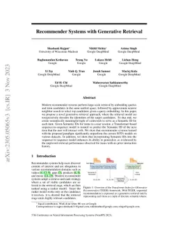 Recommender Systems with Generative Retrieval
