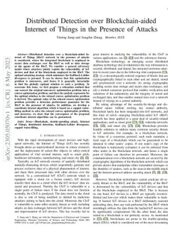 Distributed Detection over Blockchain-aided Internet of Things in the
  Presence of Attacks