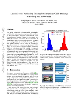 Less is More: Removing Text-regions Improves CLIP Training Efficiency
  and Robustness