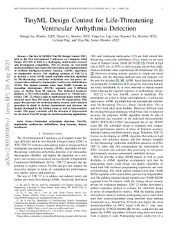 TinyML Design Contest for Life-Threatening Ventricular Arrhythmia
  Detection