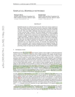 Simplicial Hopfield networks