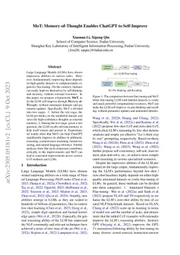 MoT: Memory-of-Thought Enables ChatGPT to Self-Improve