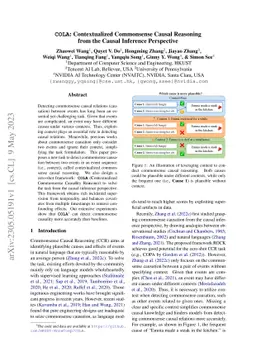 COLA: Contextualized Commonsense Causal Reasoning from the Causal
  Inference Perspective