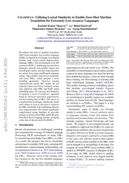 CharSpan: Utilizing Lexical Similarity to Enable Zero-Shot Machine
  Translation for Extremely Low-resource Languages