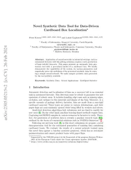 Novel Synthetic Data Tool for Data-Driven Cardboard Box Localization