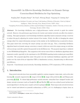 DynamicKD: An Effective Knowledge Distillation via Dynamic Entropy
  Correction-Based Distillation for Gap Optimizing