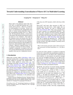 Towards Understanding Generalization of Macro-AUC in Multi-label
  Learning