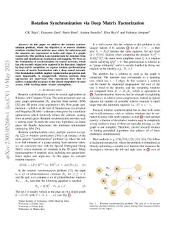 Rotation Synchronization via Deep Matrix Factorization
