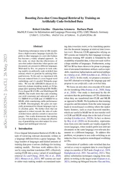 Boosting Zero-shot Cross-lingual Retrieval by Training on Artificially
  Code-Switched Data