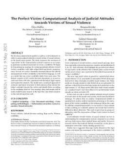 The Perfect Victim: Computational Analysis of Judicial Attitudes towards
  Victims of Sexual Violence
