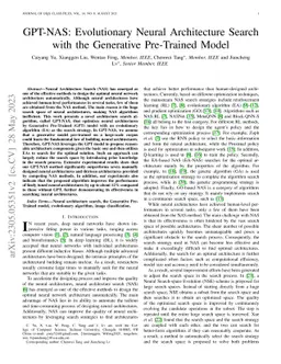 GPT-NAS: Evolutionary Neural Architecture Search with the Generative Pre-Trained Model