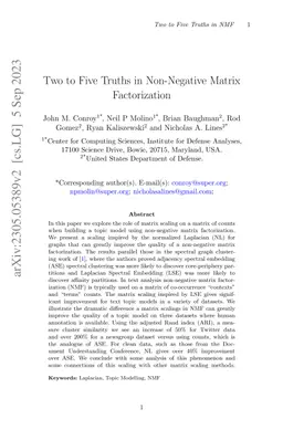 Two to Five Truths in Non-Negative Matrix Factorization