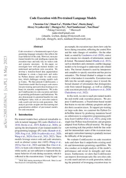 Code Execution with Pre-trained Language Models