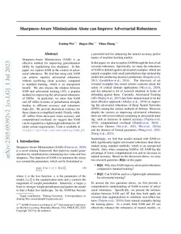 Sharpness-Aware Minimization Alone can Improve Adversarial Robustness