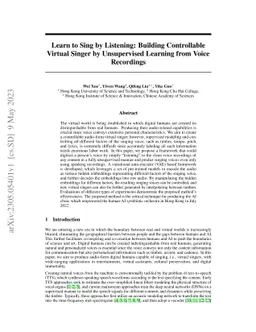Learn to Sing by Listening: Building Controllable Virtual Singer by
  Unsupervised Learning from Voice Recordings