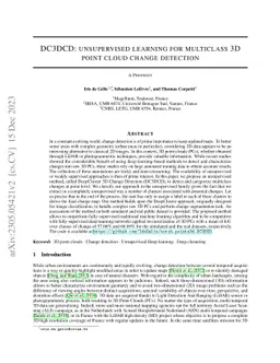 DC3DCD: unsupervised learning for multiclass 3D point cloud change
  detection