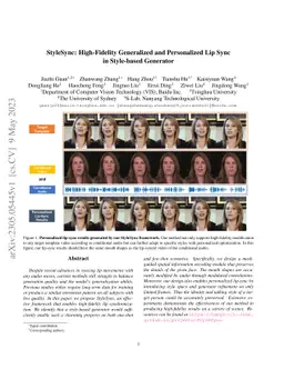 StyleSync: High-Fidelity Generalized and Personalized Lip Sync in
  Style-based Generator