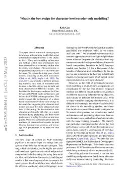 What is the best recipe for character-level encoder-only modelling?