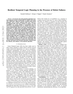 Resilient Temporal Logic Planning in the Presence of Robot Failures