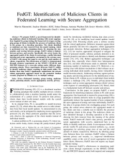 FedGT: Identification of Malicious Clients in Federated Learning with
  Secure Aggregation