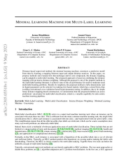 Minimal Learning Machine for Multi-Label Learning