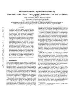 Distributional Multi-Objective Decision Making