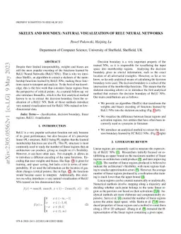 SkelEx and BoundEx: Natural Visualization of ReLU Neural Networks