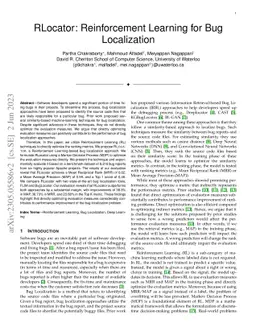RLocator: Reinforcement Learning for Bug Localization