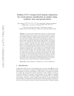 Fashion CUT: Unsupervised domain adaptation for visual pattern
  classification in clothes using synthetic data and pseudo-labels