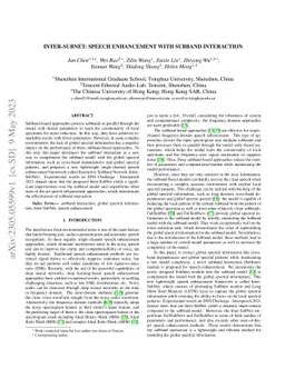 Inter-SubNet: Speech Enhancement with Subband Interaction