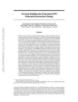 Towards Building the Federated GPT: Federated Instruction Tuning