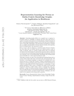 Representation Learning for Person or Entity-centric Knowledge Graphs:
  An Application in Healthcare