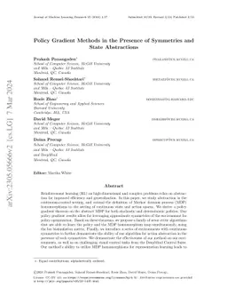 Policy Gradient Methods in the Presence of Symmetries and State
  Abstractions
