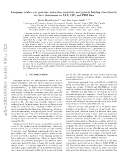 Language models can generate molecules, materials, and protein binding
  sites directly in three dimensions as XYZ, CIF, and PDB files
