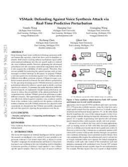 VSMask: Defending Against Voice Synthesis Attack via Real-Time
  Predictive Perturbation