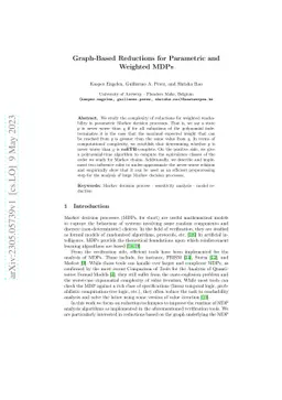 Graph-Based Reductions for Parametric and Weighted MDPs