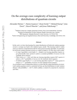 On the average-case complexity of learning output distributions of quantum circuits