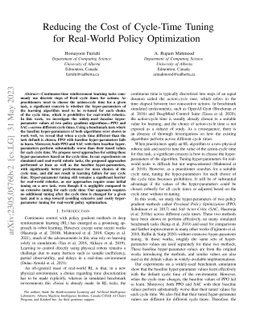 Reducing the Cost of Cycle-Time Tuning for Real-World Policy
  Optimization