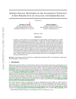 Spiking Neural Networks in the Alexiewicz Topology: A New Perspective on
  Analysis and Error Bounds