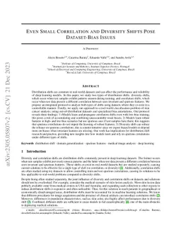 Even Small Correlation and Diversity Shifts Pose Dataset-Bias Issues