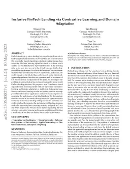 Inclusive FinTech Lending via Contrastive Learning and Domain Adaptation