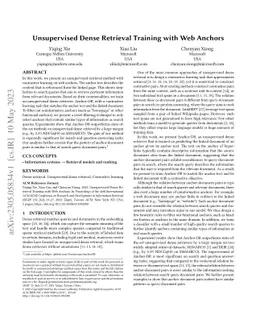 Unsupervised Dense Retrieval Training with Web Anchors