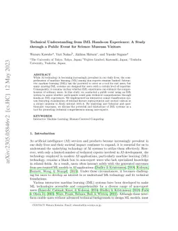 Technical Understanding from IML Hands-on Experience: A Study through a
  Public Event for Science Museum Visitors