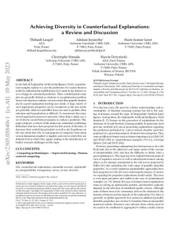 Achieving Diversity in Counterfactual Explanations: a Review and
  Discussion