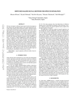 Diffusion-based Signal Refiner for Speech Enhancement and Separation