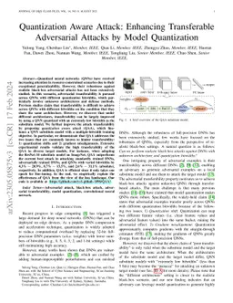 Quantization Aware Attack: Enhancing Transferable Adversarial Attacks by
  Model Quantization